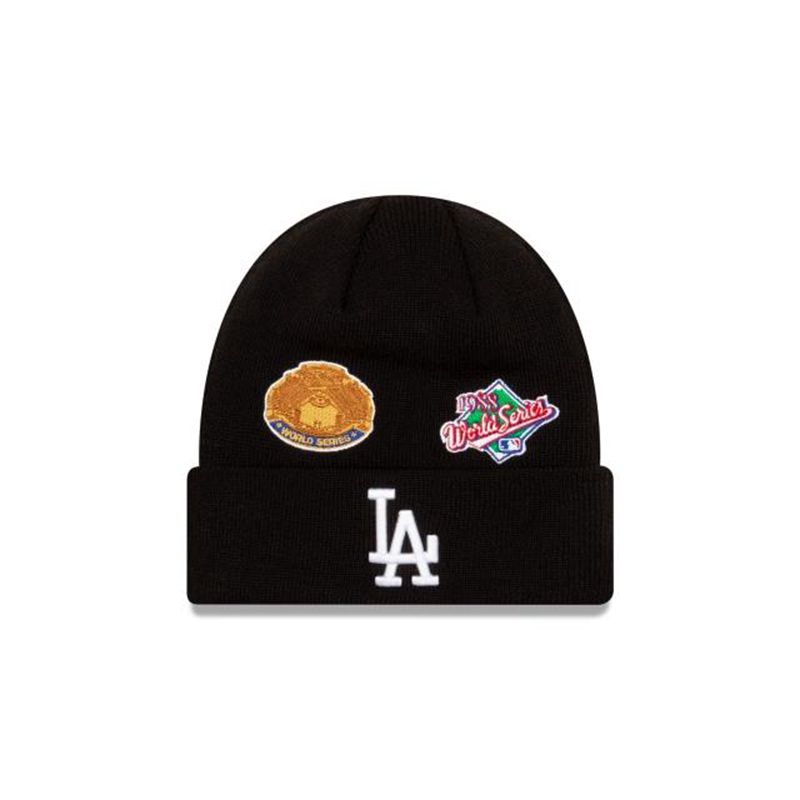 MLB Los Angeles Dodgers World Series Patch Cuff Knit (ELN4810) - Blue New Era Beanies